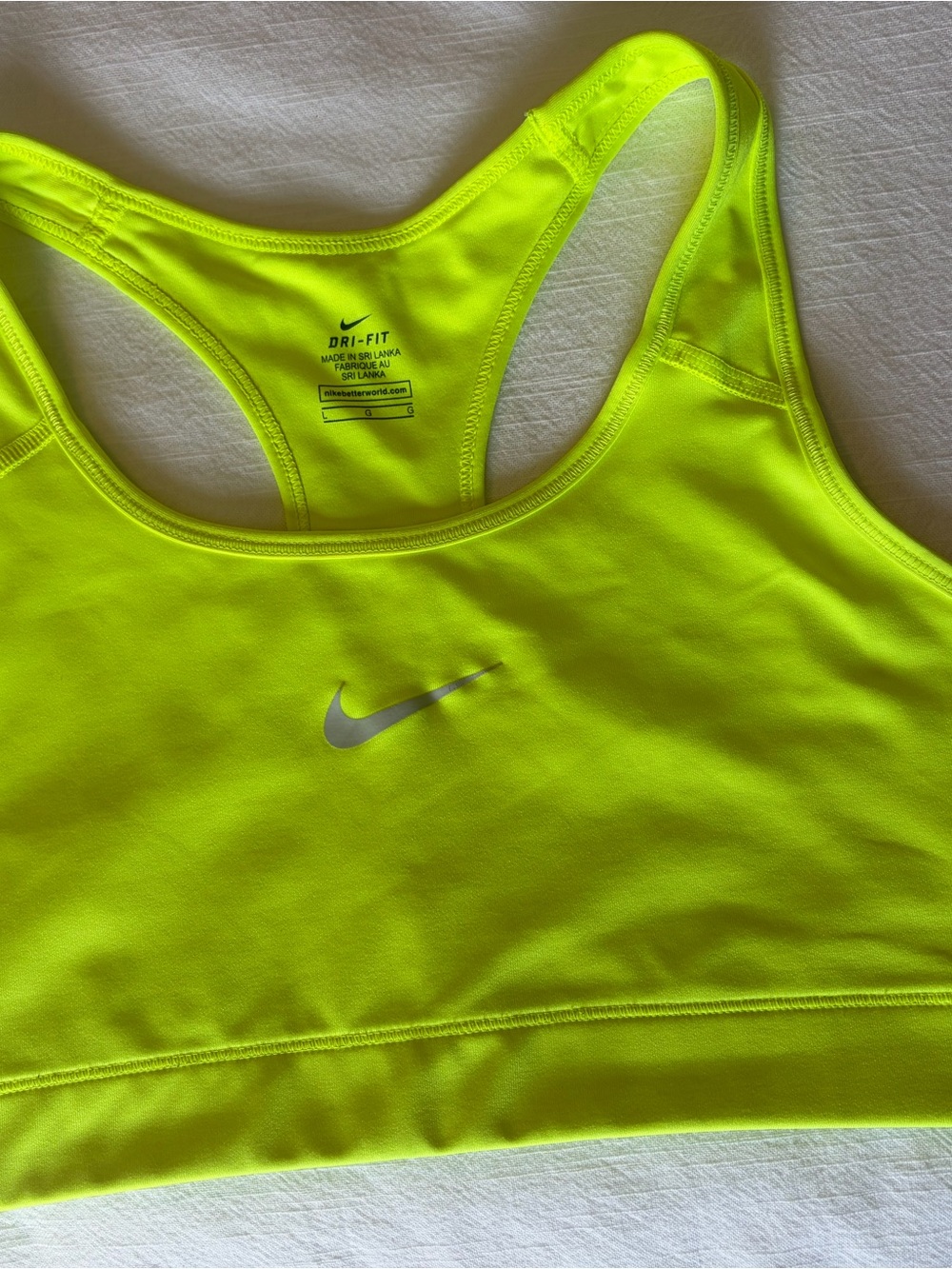 Nike Neon Yellow Racerback Dri-FIT Sports Bra